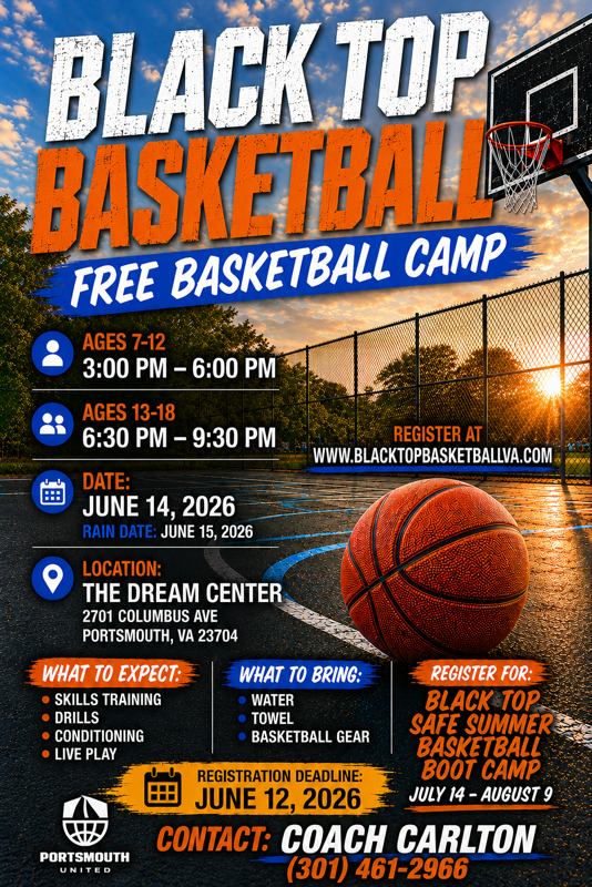 Black Top Basketball June Camp flyer